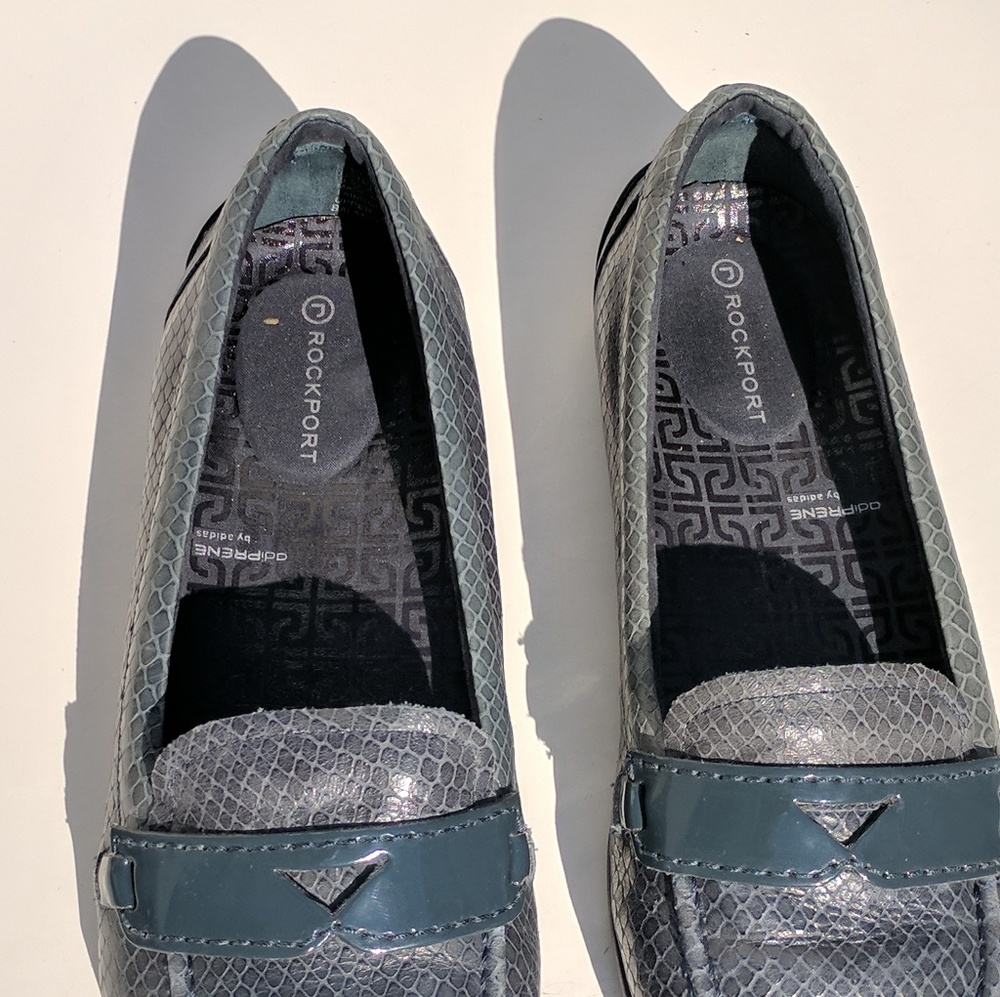 Rockport Blue Teal Snakeskin Patterned Loafers - Picture 2 of 8